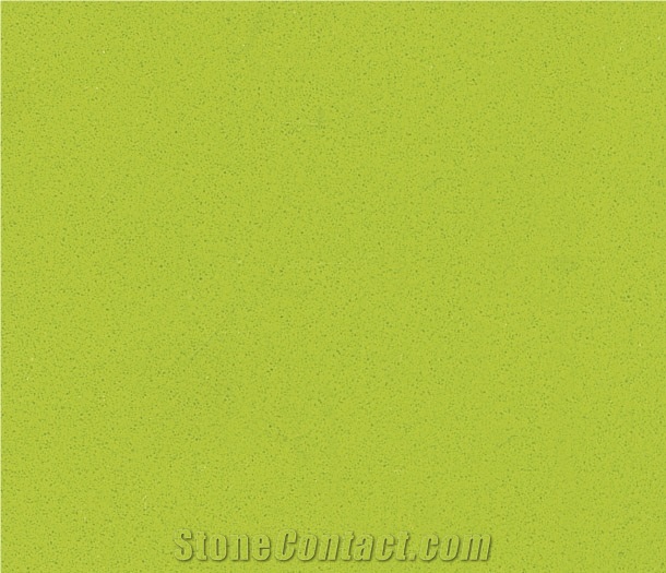 Pure Green Quartz Slabs & Tiles, Solid Surface Engineered Stone