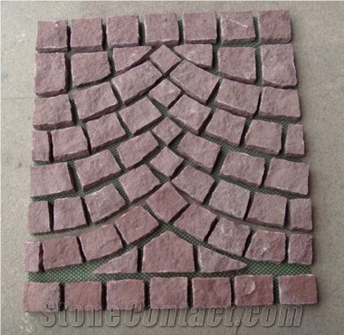 Red Granite Paving Stone Used for Parking Lot or Garden Road