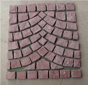 Red Granite Paving Stone Used for Parking Lot or Garden Road