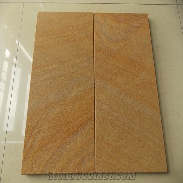 Yellow Wooden Sandstone for Floor Covering