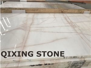White Onyx with Red Vein Tiles & Slabs, Onyx Wall Covering