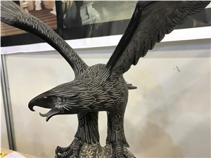 Chian Black Granite Eagle Sculpture,Open Wing Eagle Sculpture Indoor Decoration