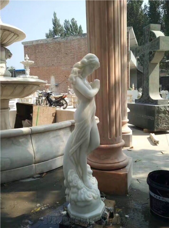 China White Marble Human Sculptures,Garden Human Statue,Lanscape Handcarved Western Sculptures