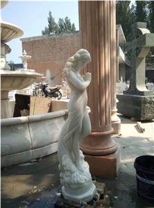 China White Marble Human Sculptures,Garden Human Statue,Lanscape Handcarved Western Sculptures
