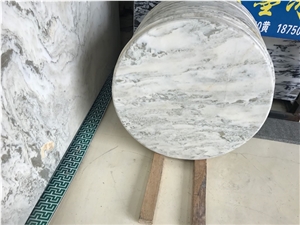 China White Marble Round Table Toppolished Marble Dinner Table and Work Tops,
