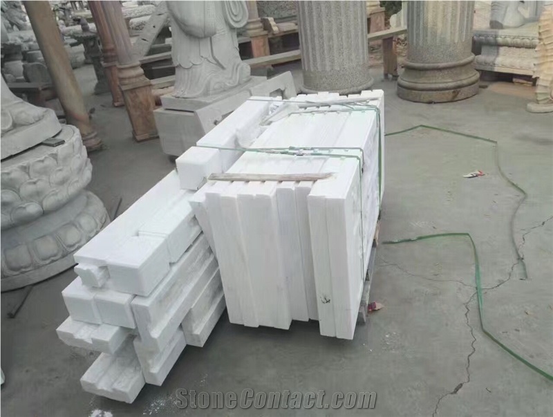 China White Natural Marble Handcarved Railings,Excelent White Marble Handrail