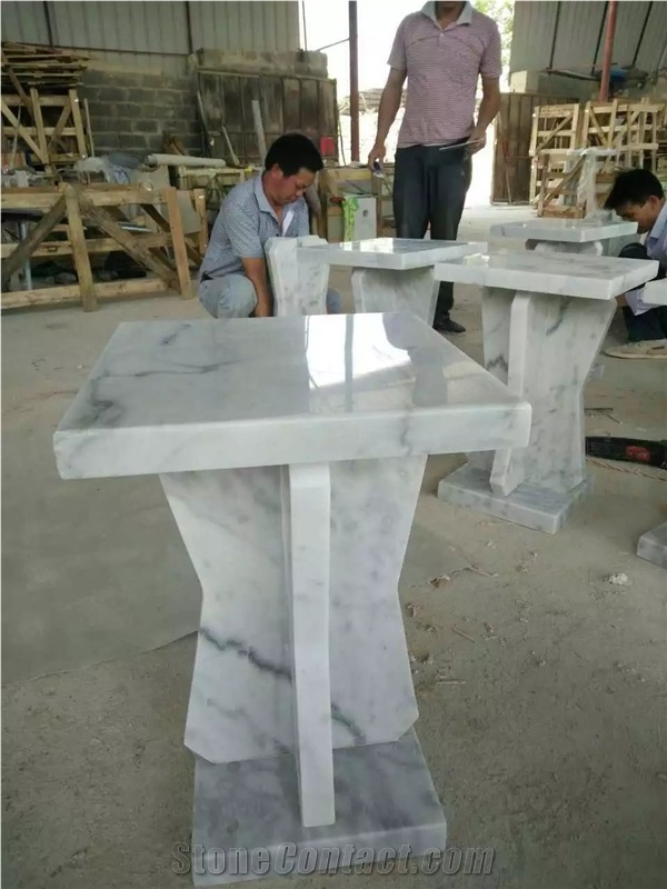 Custom Design Marble Furniture China Carrara Marble Office Meeting Tables for Decor