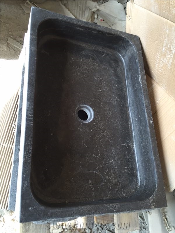 Customized Design Solid Surface Sink Polished Belgium Grey Vessel Sink for Bathroom