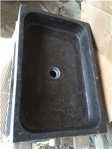 Customized Design Solid Surface Sink Polished Belgium Grey Vessel Sink for Bathroom