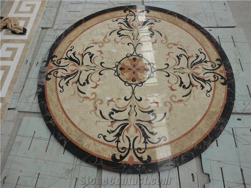 Marble Round Medallions Marble Capuccino Carpet Medallions for Interior Floor Medallions