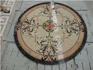 Marble Round Medallions Marble Capuccino Carpet Medallions for Interior Floor Medallions