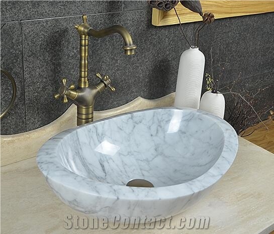 Marble White Bathroom Sinks for Rectangle Sinks