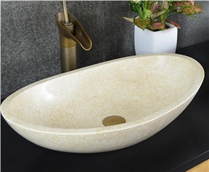 Travertine Wash Basin,Beige Oval Travertine Sink,Polished Bathroom Wash Basin and Sinks