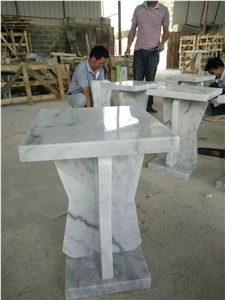 White Marble Coference Table Marble Guangxi White Custom Design Furniture for Office