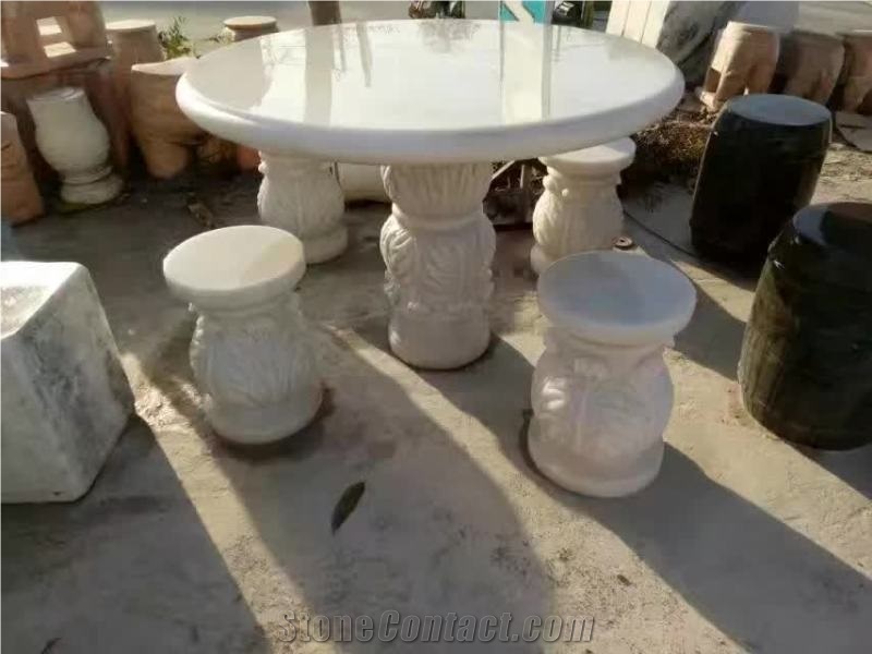 White Marble Round Tables Marble White Jade Coffee Stone Table for Home Decor