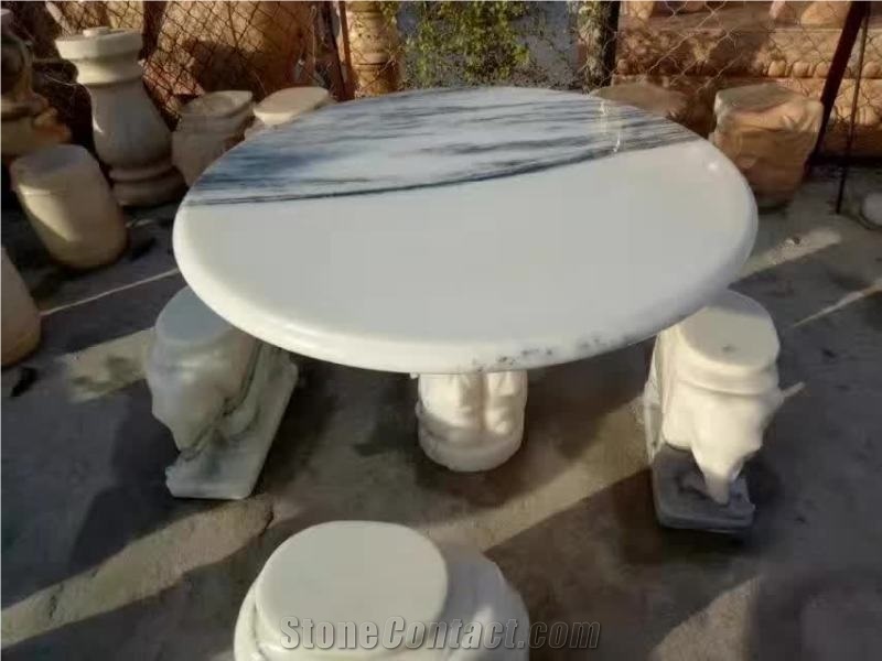 White Marble Round Tables Marble White Jade Coffee Stone Table for Home Decor