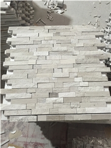 Wood Marble Brick Mosaic White Wood Marble Split Face Mosaic for Wall