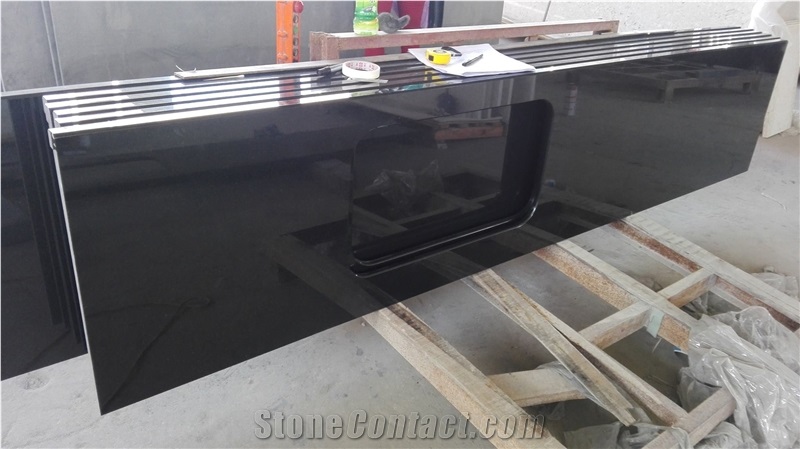 China Absolutely Hebei Black Polished Natural Stone Kitchen Countertops,Bartop,Worktopsprice