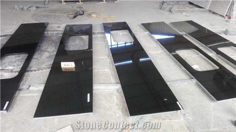 China Absolutely Hebei Black Polished Natural Stone Kitchen Countertops,Bartop,Worktopsprice