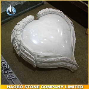 China White Marble Heart Shaped Headstones