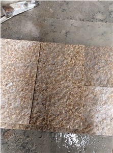 G682 Granite Pavers,G682 Yellow Granite Paving Stone,G682 Granite Slab,Brown Granite Tile,Pineapple Finish Stone Paving, Picked Stone Tile,Beige Granite Flooring Tiles