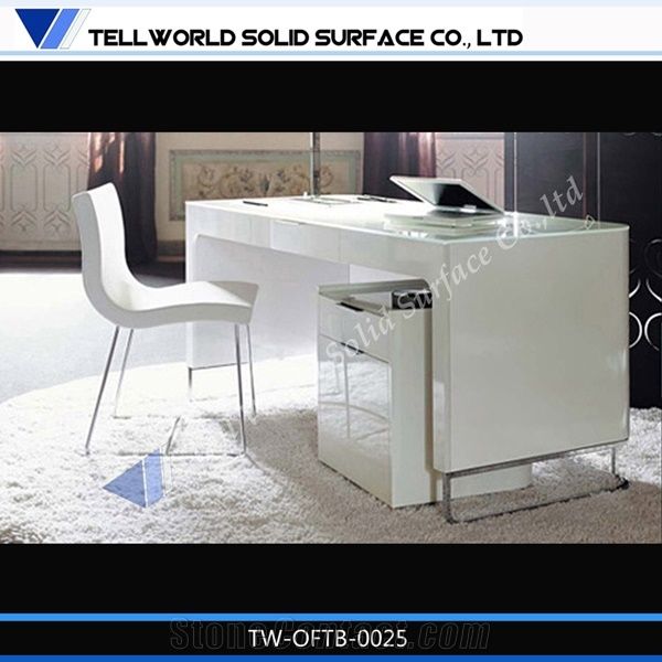 Artificial Marble Stone Solid Surface Work Desk For Study Furniture