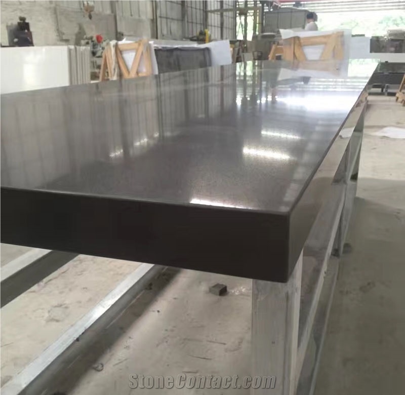 D3002 Absolute Black Quartz Stone Slab in High Quality Quartz Surface for Laboratories, Healthcare Facilities and Food Preparation Environments Scratch Resistant and Stain Resistant