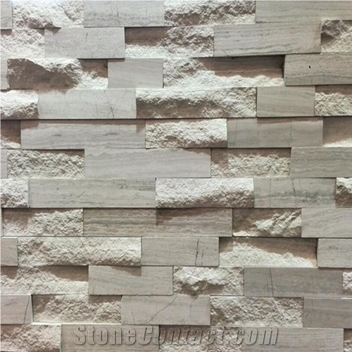 Marble Wall Cladding/ Marble Ledge Stone/Wooden White Vein Cultured Stone