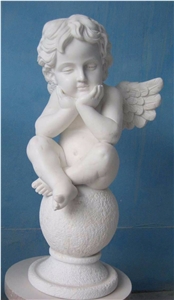 White Marble Sculptured, White Marble Human Garden Sculpture,Handcarved Garden Statue,Angel Sculptures