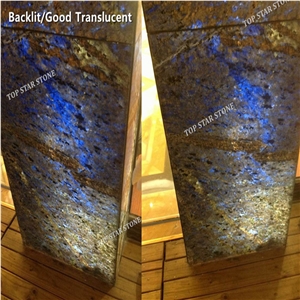 Backlit Blue Luxury Stone for Wall Panel Decoration