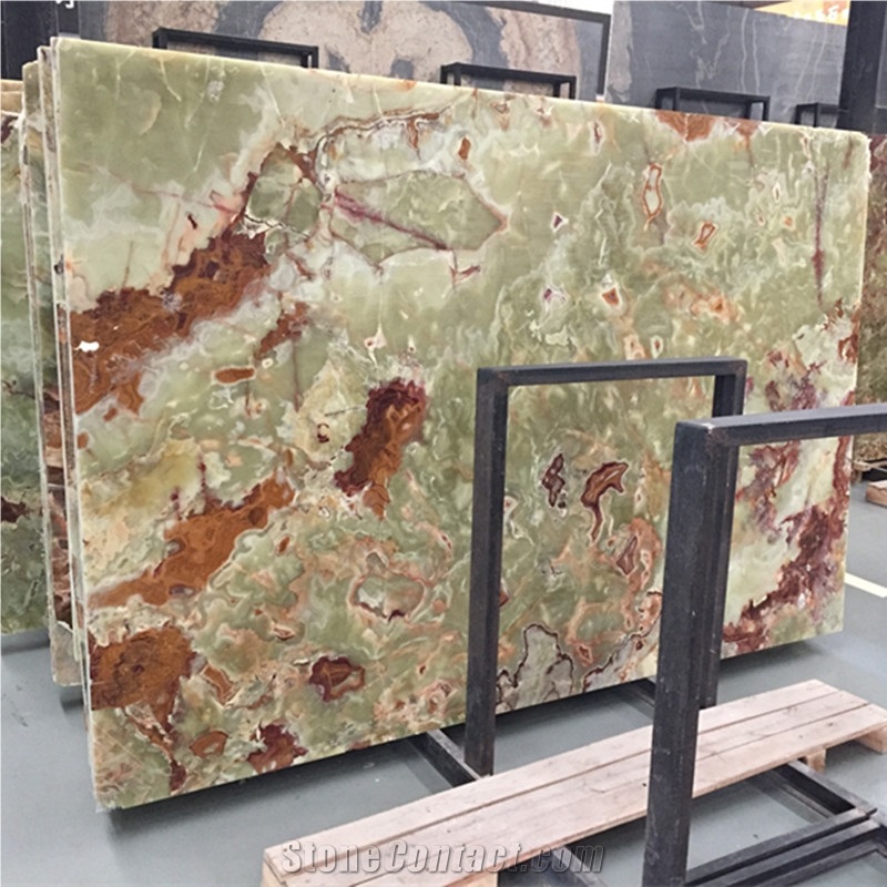 Onice Verde Green Onyx Marble Slab for Hotel Wall Tile