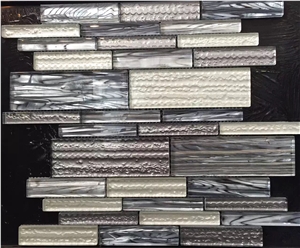 Beautiful Design Glass Linear Mosaic Tile for Wall, Good Price with Good Quality