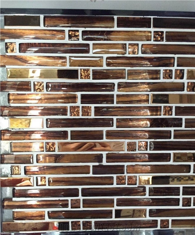 China Glass Linear Mosaic Tile, Good Quality China Glass Mosaic for Wall, Popular Design Mosaic