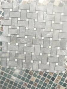 Grey Mix Volakas White,Polished Marble Mosaic for Wall,Floor,Bathroom,Interior, Background,Decoration Marble Mosaic Tiles