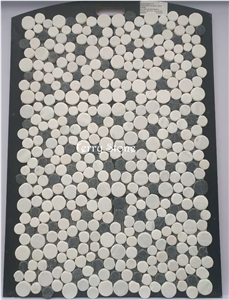 Grey/White Granite Mix Marble Mosaic, Pebble Mosaic Pattern