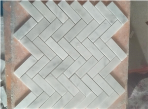 Natural Stone Carrara White Marble Wenge Polished Rectangle Marble Mosaic Tile for Decoration Wall & Floor Mosaic