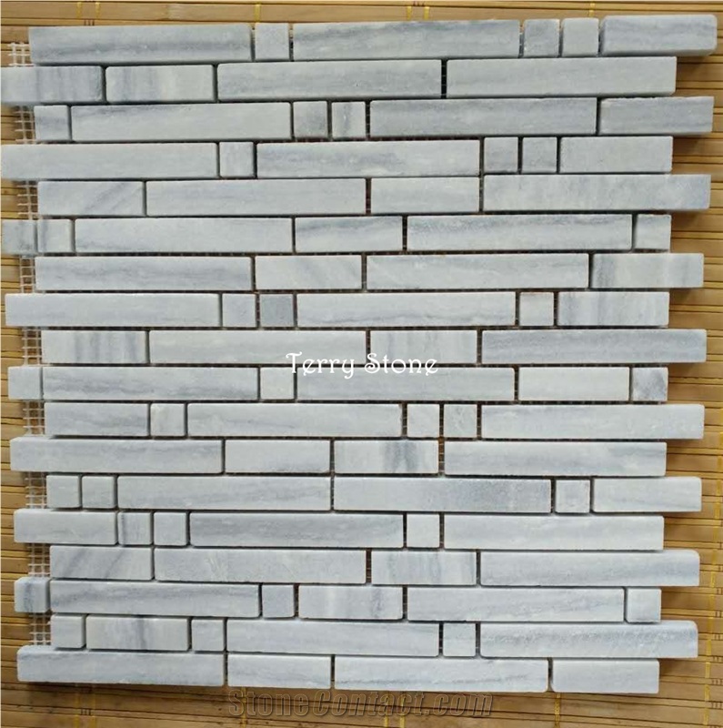 Stone Linear Strips Marble Mosaic Tiles Marble Stone for Bath and Kitchen Wall Cover and Interior Decor from China