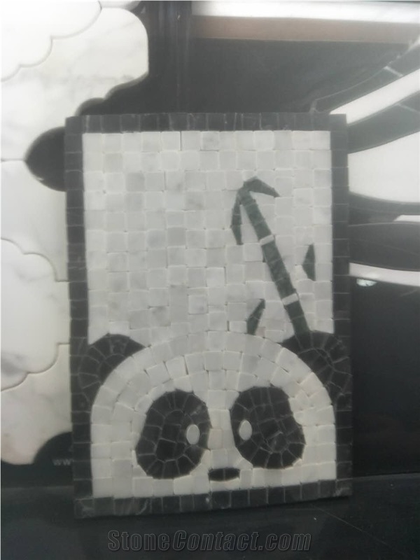 White & Black Natural Stone Mosaic/Polished Marble Panda Mosaic/Wall Mosaic/Floor Mosaic/Interior Decoration/Customized Mosaic Tile/Mosaic Tile for Bathroom&Kitchen&Hotel Decoration