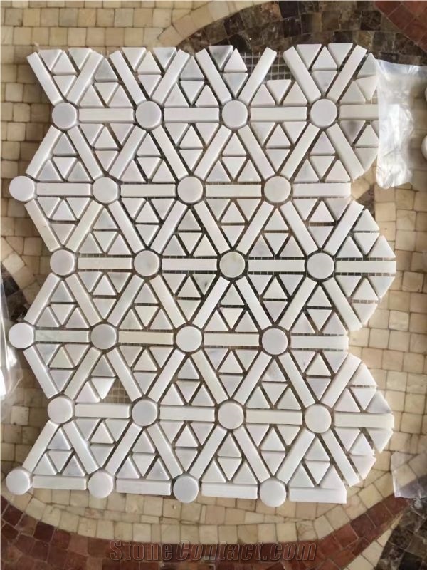 White Marble Mosaic for Kitchen Backsplash Home Decorative Mosaic Tiles Natural Stone Products Wall Decor Tile