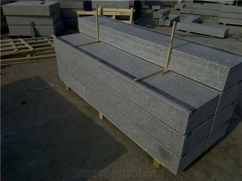 G375 Grey Granite Step with Strip,Step Inlay Strip