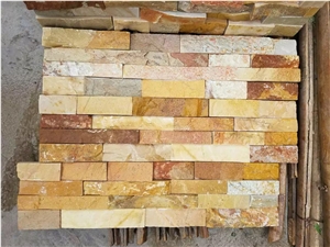 014 Yellow Slate Rough Culture Stone/Stone Veneer from China/Chinese Wall Cladding/Ledge Stone