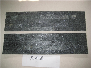 Black Quartzite,Nero Quartzite,Chinese Black Stone Wall Panel,Black Culture Stone, Black Wall Vaneer