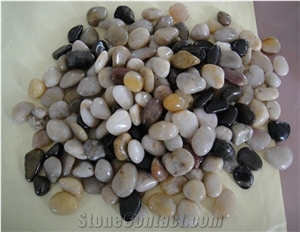 Pebble Stone , Pebble Gravel ,Natural River Stone Pebble, Cobble Stones,Mixed Color Natural River Pebble Stone ,Black Polishing River Washed Stone in Garden and Landscaping