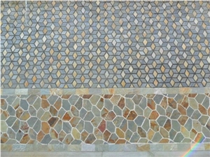 Rusty Natural Slate Mosaic,High Quality Slate Mosaic for Inside or Outside Decoration