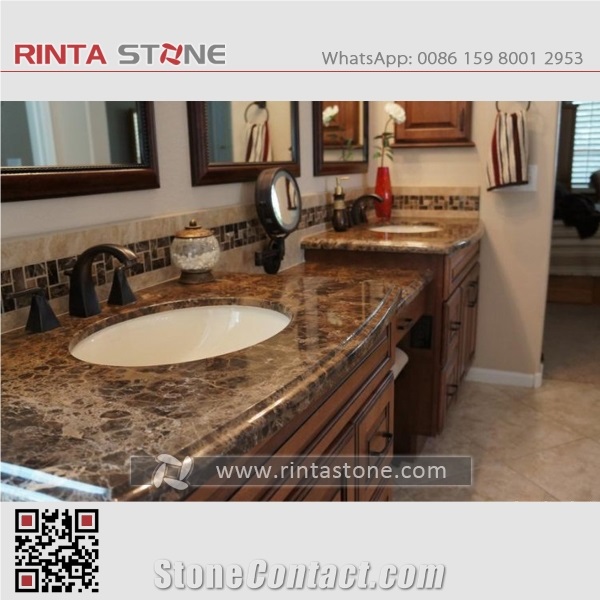 Golden Brown Emperador Marble Bathroom Countertops,Dark Marron Imperial Crystal Emperador Meya Emperador Adiyaman Caffee Marron Stone Vanity Top