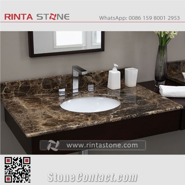 Golden Brown Emperador Marble Bathroom Countertops,Dark Marron Imperial Crystal Emperador Meya Emperador Adiyaman Caffee Marron Stone Vanity Top