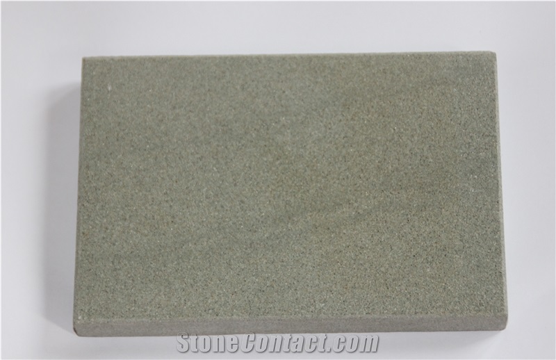 China Natural Honed Green Sandstone Tiles, Green Sandstone Wall Tiles & Slabs