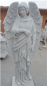 White Marble Angel Religious Western Mary Carved Statues