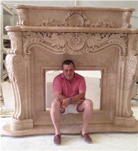 Flower Carved Fireplace Mantel Marble Fireplace Mantel