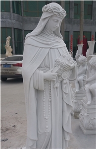 Maria Statue Sculpture White Marble Sculpture Church Statue